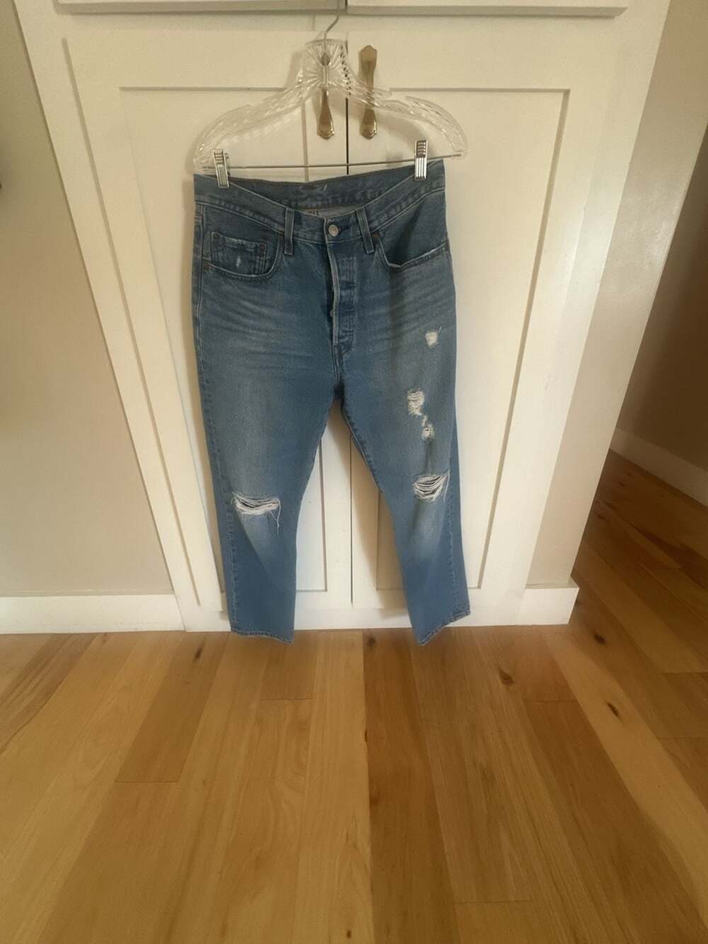Levi's 501 Original Fit High Rise Distressed Button Fly Jeans Size W30 L30